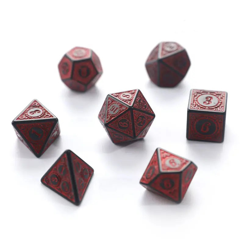 D&D Dice Set and Chest Dungeons and Dragons / DND Rpg Dice 7 Dice and Storage for Avid Gamers