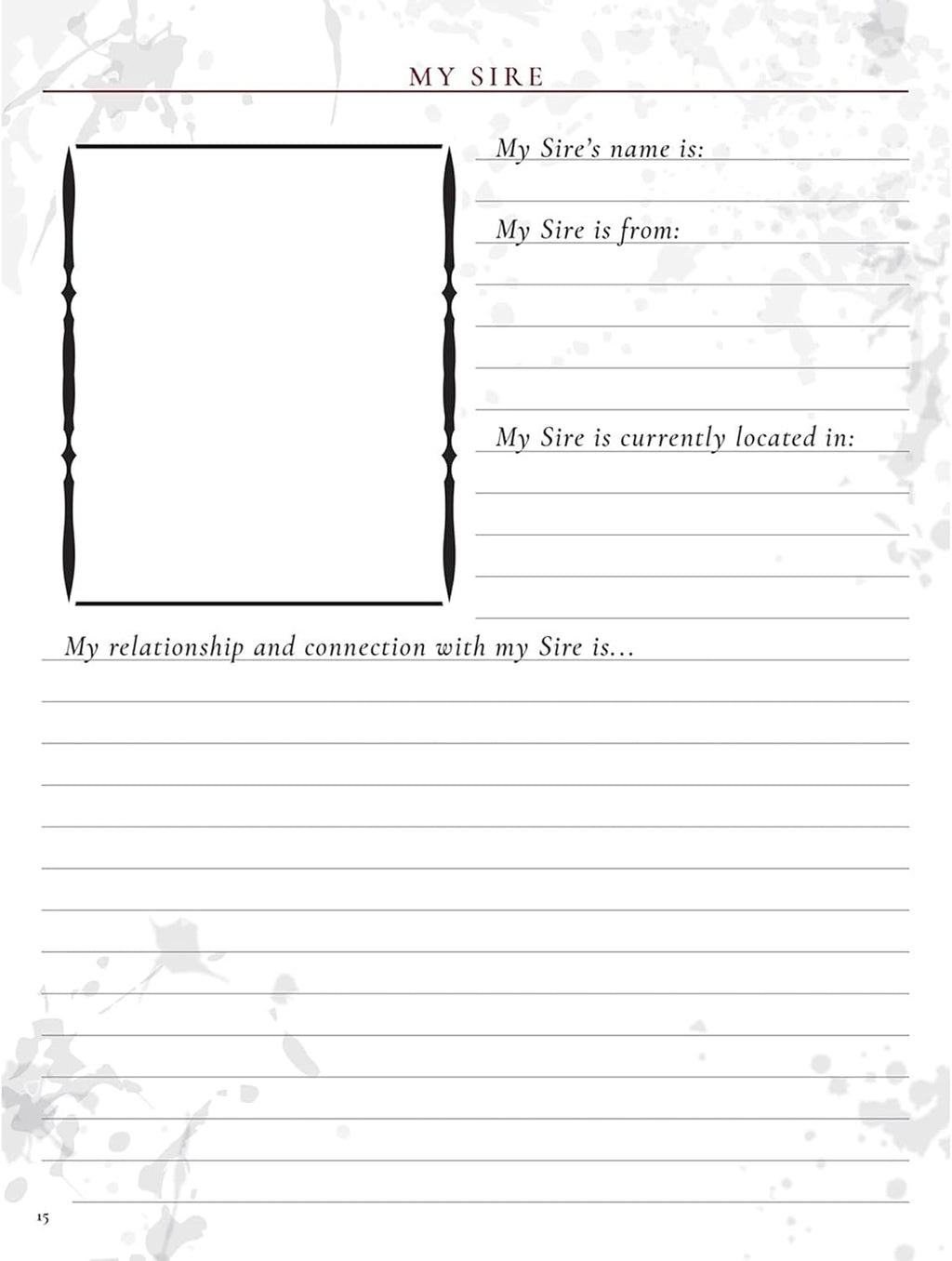 Vampire The Masquerade RPG: 5th Edition Character Journal | Role Playing Game