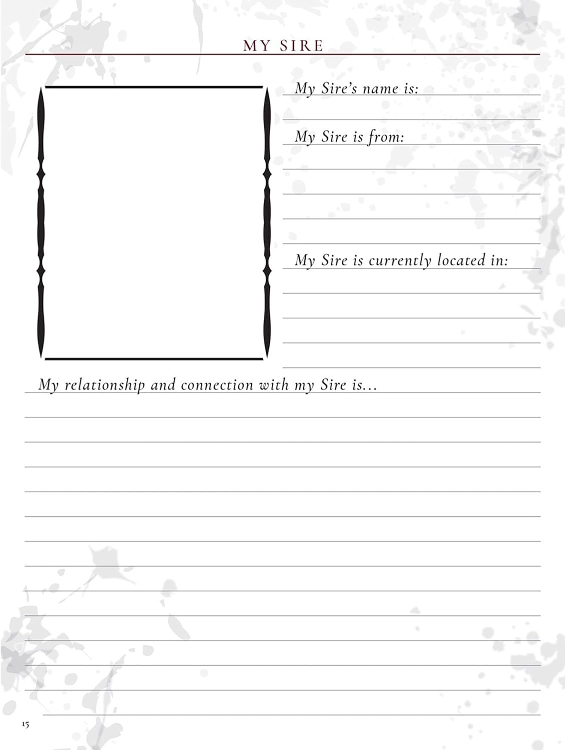 Vampire The Masquerade RPG: 5th Edition Character Journal | Role Playing Game