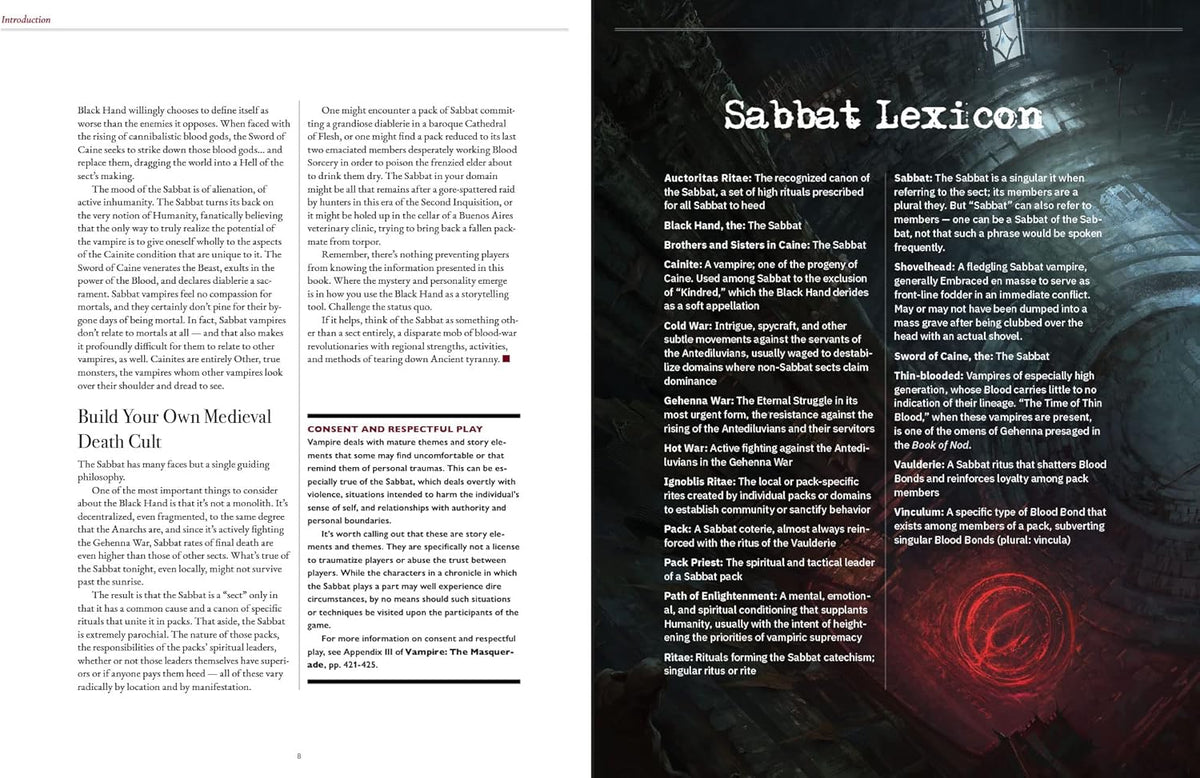 Vampire The Masquerade RPG: 5th Edition Sabbat: The Black Hand | Role Playing Game