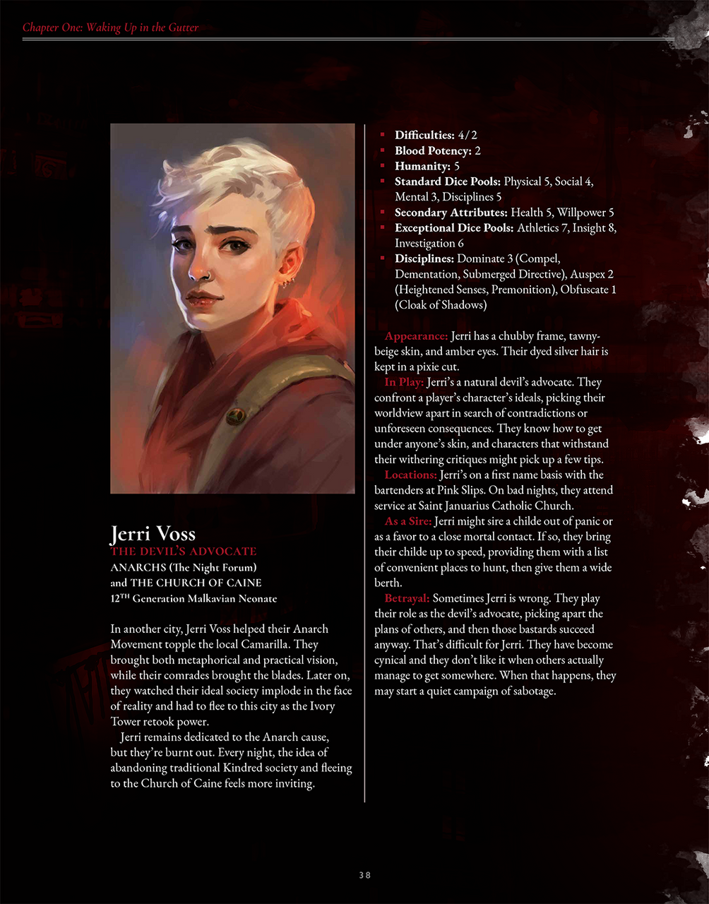Vampire The Masquerade RPG: 5th Edition The Crimson Gutter Chronicle Book | Role Playing Game