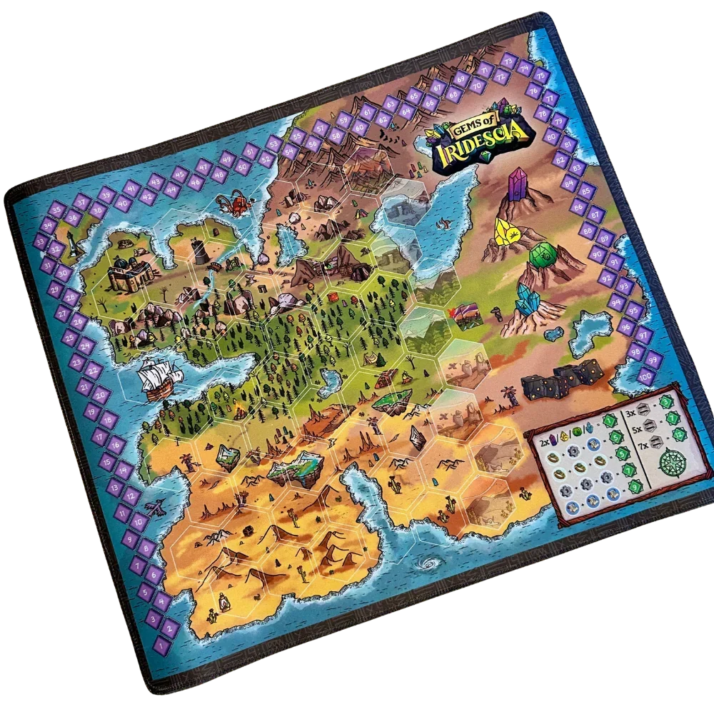 Gems of Iridescia Neoprene Playmat | Board Game