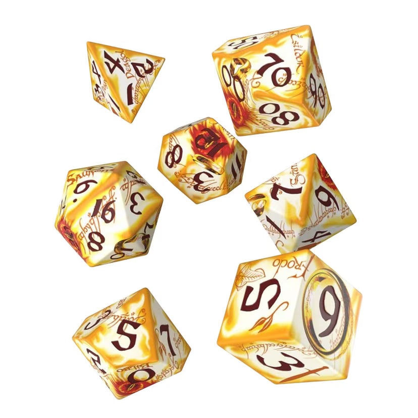 The Lord of the Rings: Ring-bearers - Full Art Dice Set - Whitefire Radiance