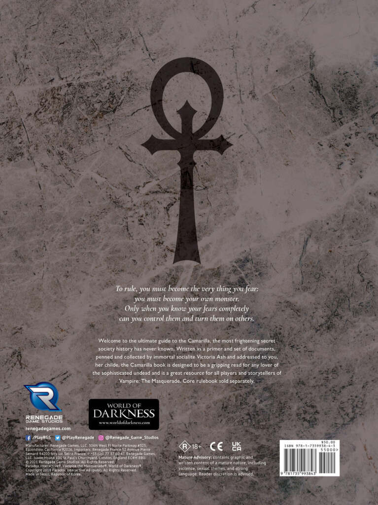 Vampire The Masquerade RPG: 5th Edition Camarilla Sourcebook | Role Playing Game