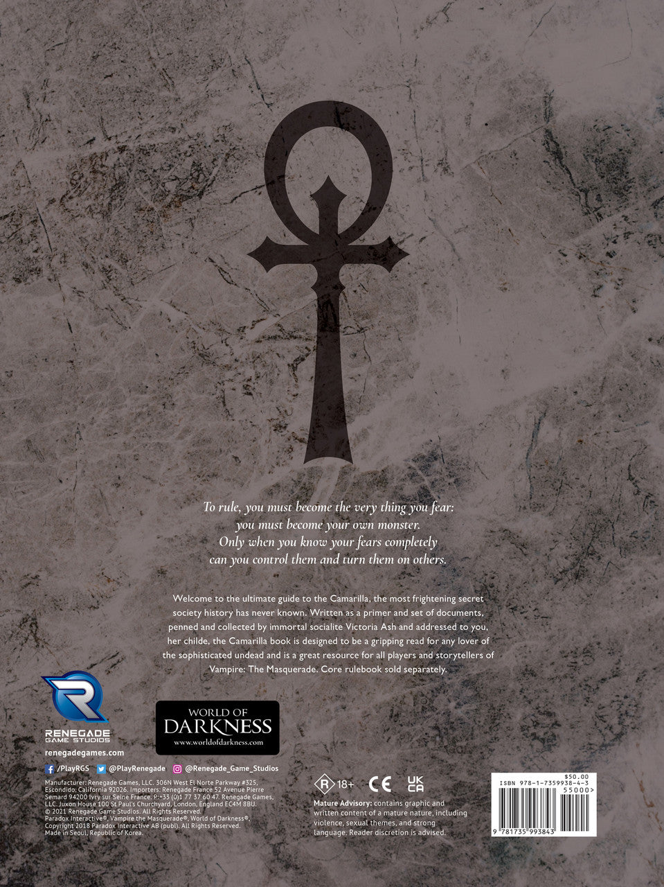 Vampire The Masquerade RPG: 5th Edition Camarilla Sourcebook | Role Playing Game