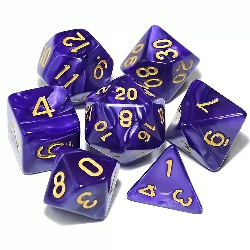 D&D Premium Dice Set and Chest Dungeons and Dragons / DND Rpg Dice 7 Dice and Storage for Avid Gamers
