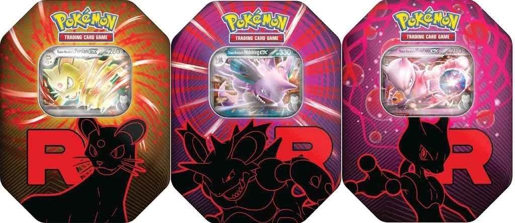 Pokémon TCG: Team Rocket Tin - Bundle of All 3 (Team Rocket's Nidoking, Team Rocket's Persian, and Team Rocket's Mewtwo)