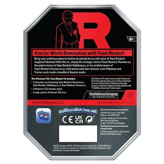 Pokémon TCG: Team Rocket Tin - Bundle of All 3 (Team Rocket's Nidoking, Team Rocket's Persian, and Team Rocket's Mewtwo)